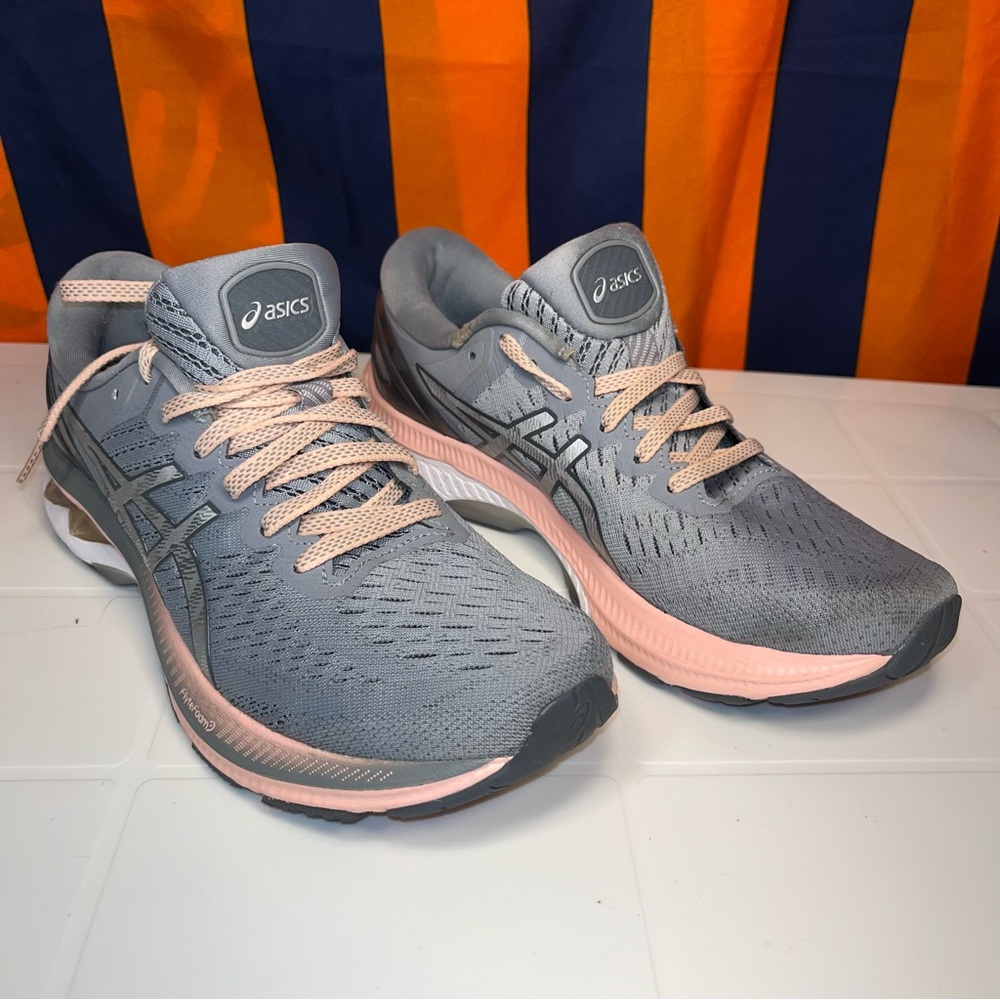 Asics Gel-Kayano 27 Women's Size 8.5 Running Shoes Gray Pink low top lightweight